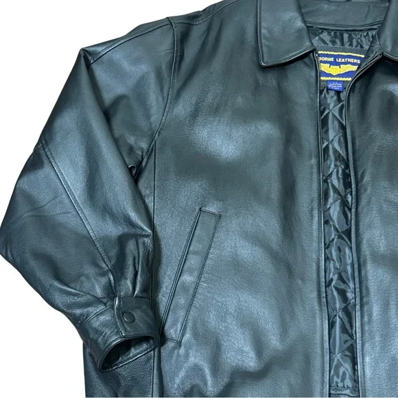 Airborne Leathers Men’s Leather Jacket, Size Large